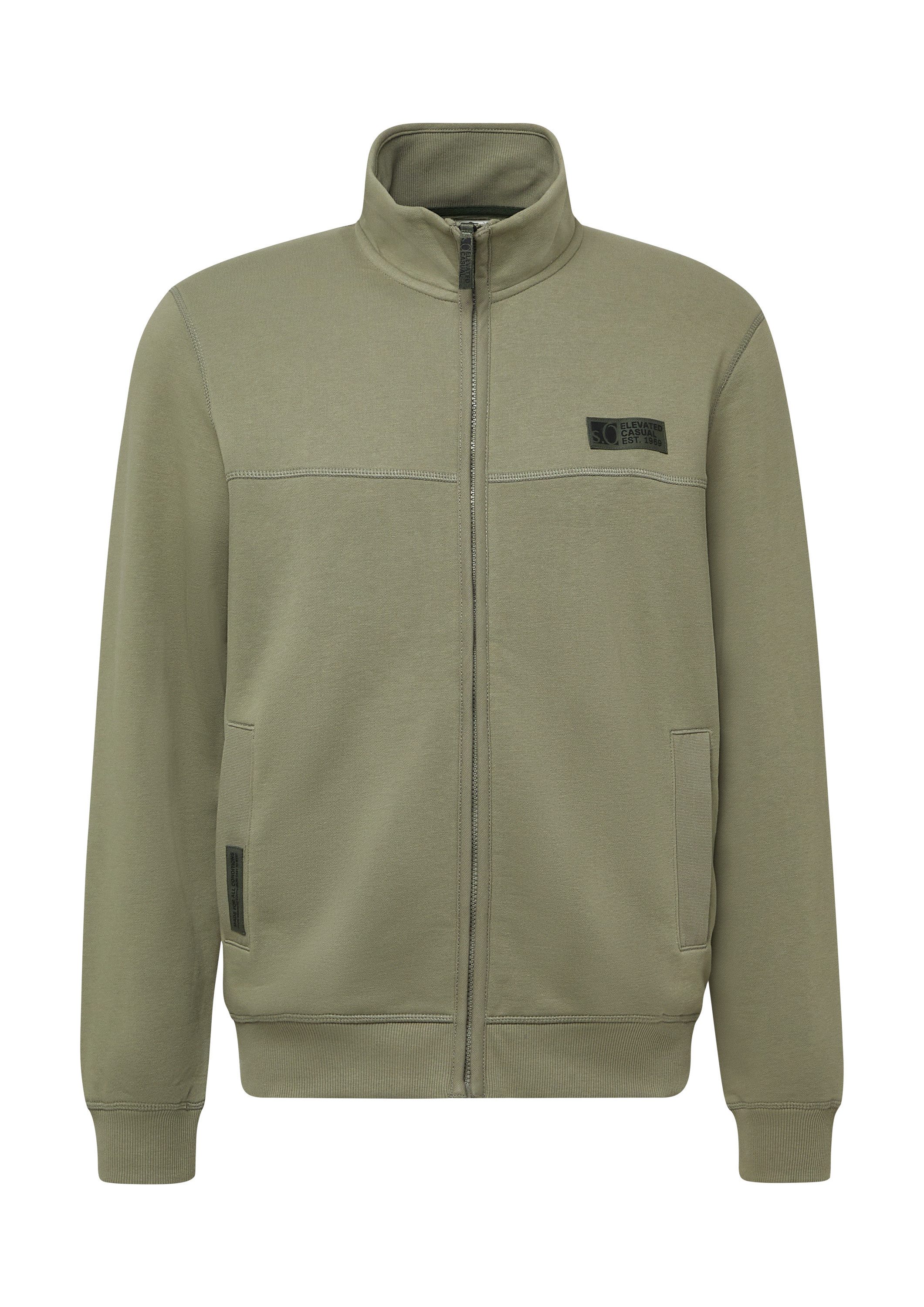 s.Oliver Sweatjacke Sweatshirt Jacke Sweatjacke aus Baumwollmix mit Stehkra günstig online kaufen