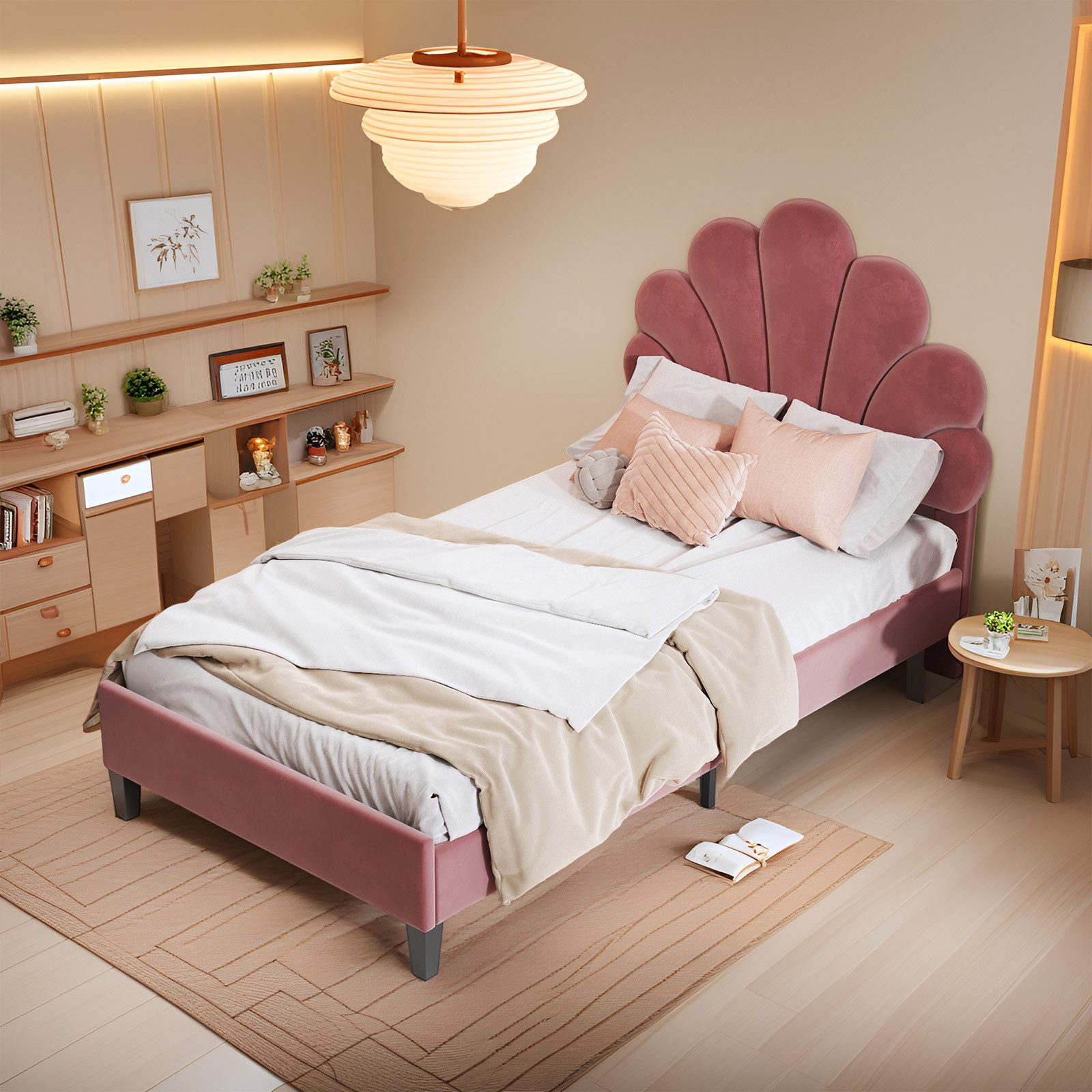 MODFU Polsterbett Funktionsbett (mit Blumen-Kopfteil & günstig online kaufen