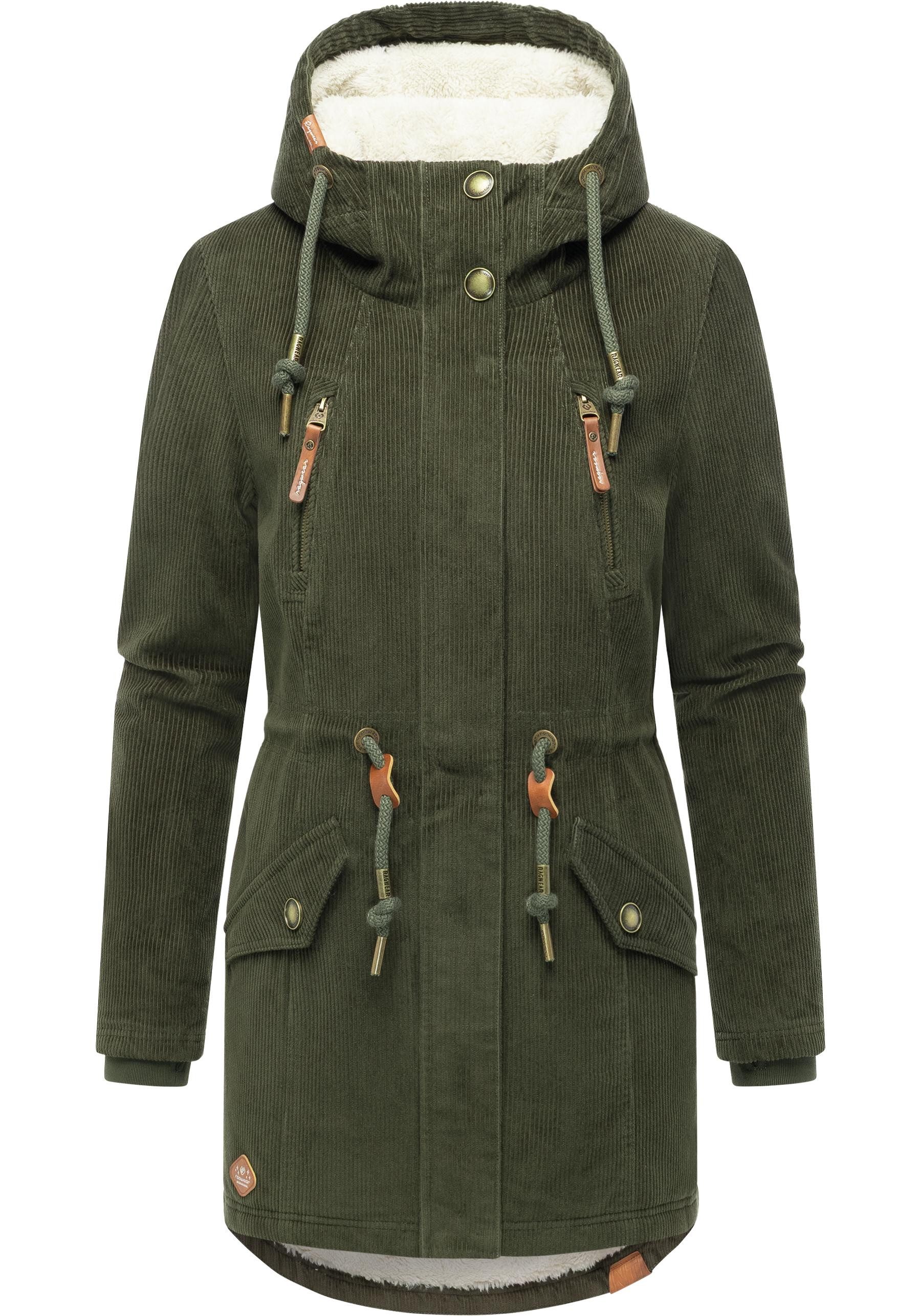 Ragwear Kurzmantel Ellsie Cordy YOUMODO Warmer Winterparka Kordmantel mit T günstig online kaufen