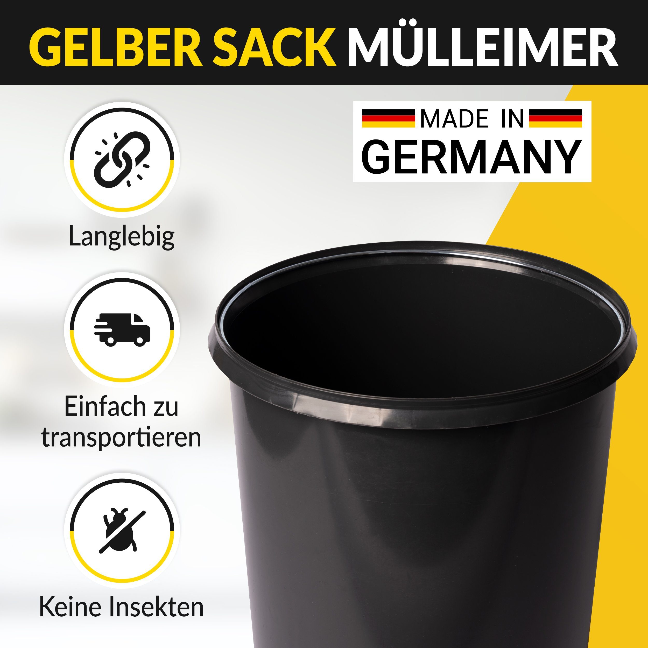 Müllsackständer Gelber Eimer Schwarz Topanbieter999 Sack