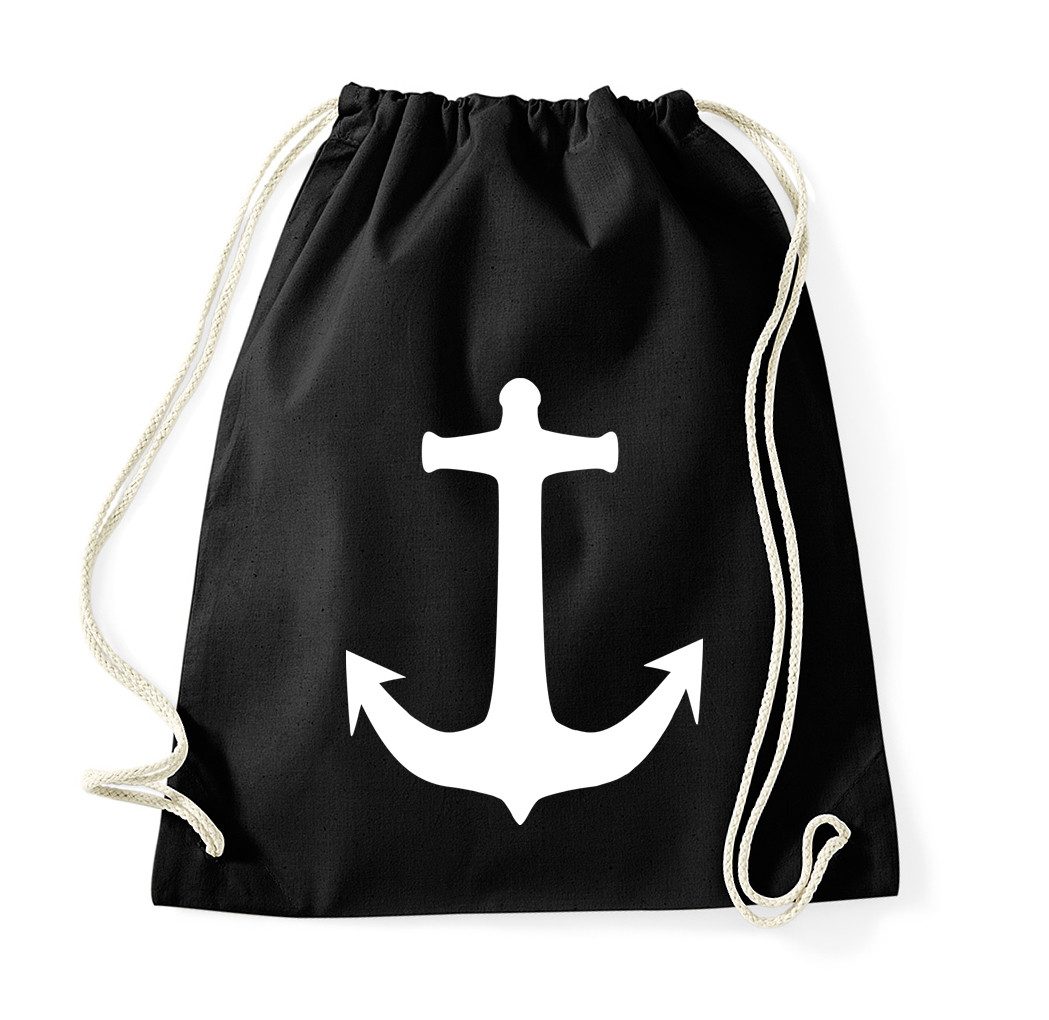 Blondie & Brownie Turnbeutel Maritimer Turnbeutel Anker Baumwolle Freizeit Sport Tasche Komfort (Einzelstück, Einzelartikel), Turnbeutel Anker Baumwolle Sportbeutel maritim Freizeit Tasche Uni