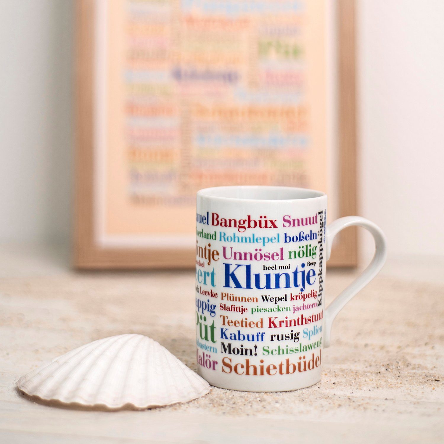Porzellan Kaffeebecher Ostfriesische Wörter, Tasse Wörter Deine