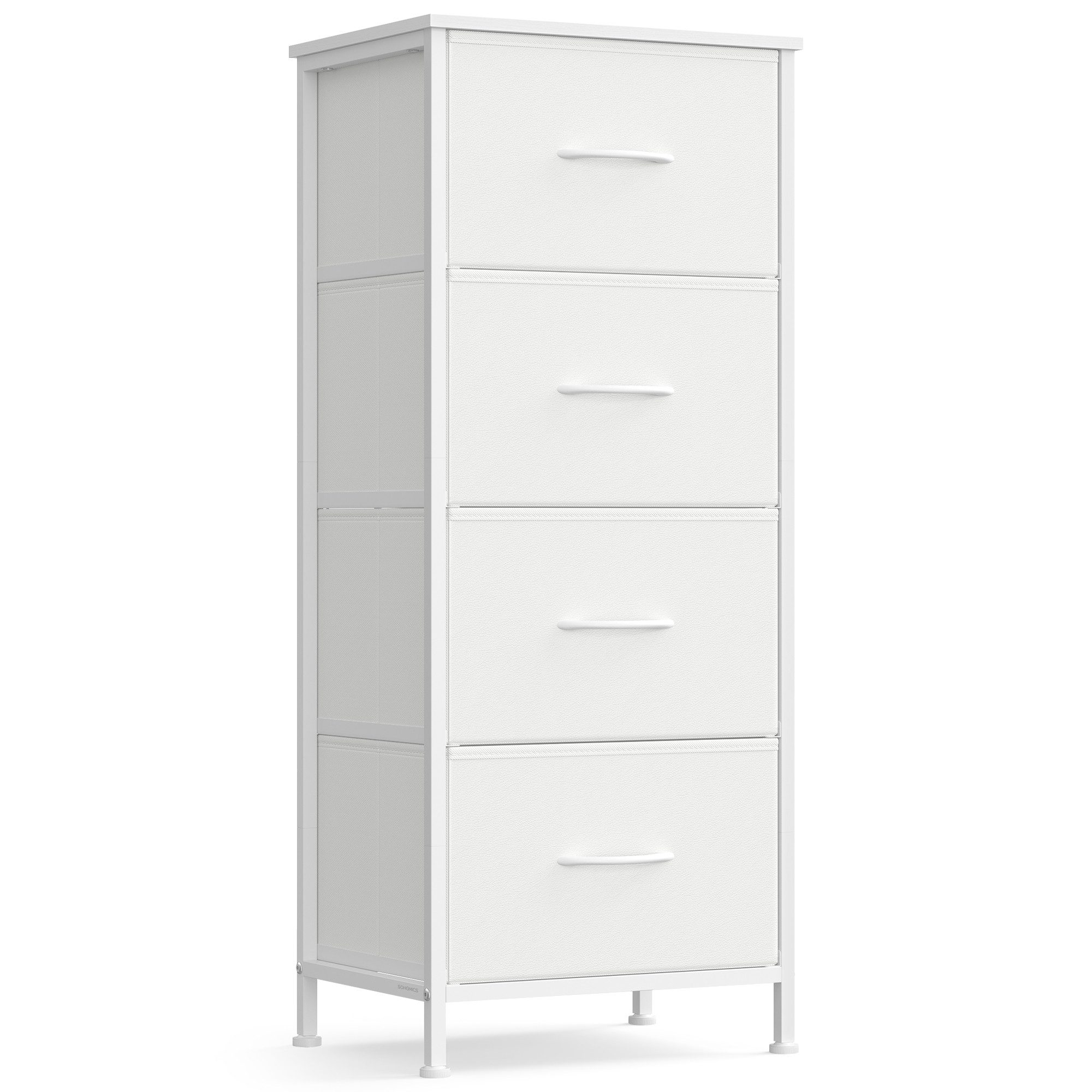 SONGMICS Kommode Schrank, Aufbewahrungsschrank, für Schlafzimmer, Flur, Wohnzimmer, Stahl, 4 Schubladen