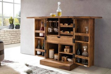 tinkaro Weinregal PUNA Weinschrank Sheesham Weinbar Holz Holzschrank