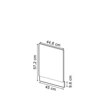 Livinity® Frontblende R-Line, Schwarz Beton/Anthrazit, 45 cm ohne Arbeitsplatte
