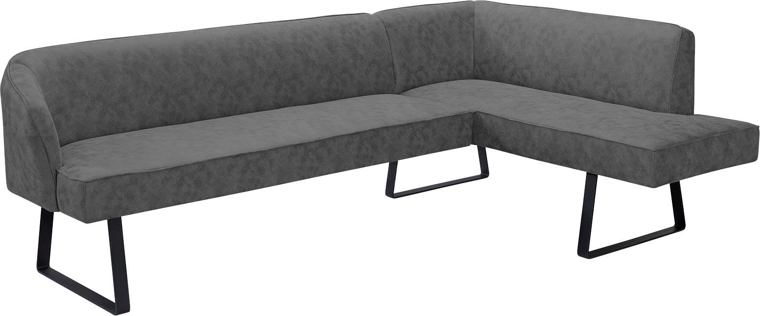 exxpo - sofa fashion Eckbank Americano, mit Keder und Metallfüßen, Bezug in verschiedenen Qualitäten