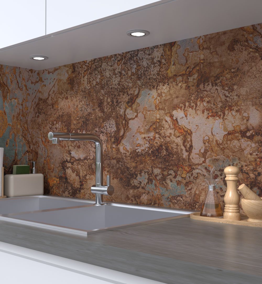 MyMaxxi Küchenrückwand Küchenrückwand selbstklebend Rostige Fläche Spritzschutz Folie, (Klebefolie passend geschnitten und gerollt B 60 cm x H 60 cm), Rost Braun B 60 cm x H 60 cm