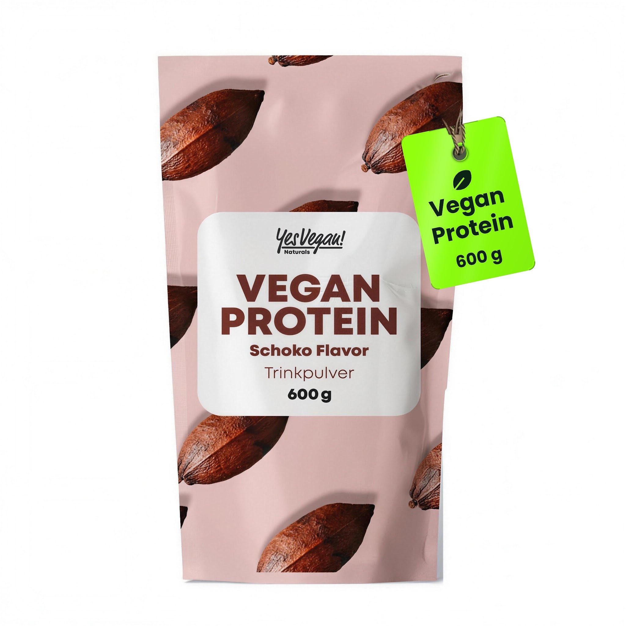 Yes Vegan Protein vegan Schoko aus Erbse, Reis, Ackerbohne Pulver, 600 g, vegan, laktosefrei, glutenfrei
