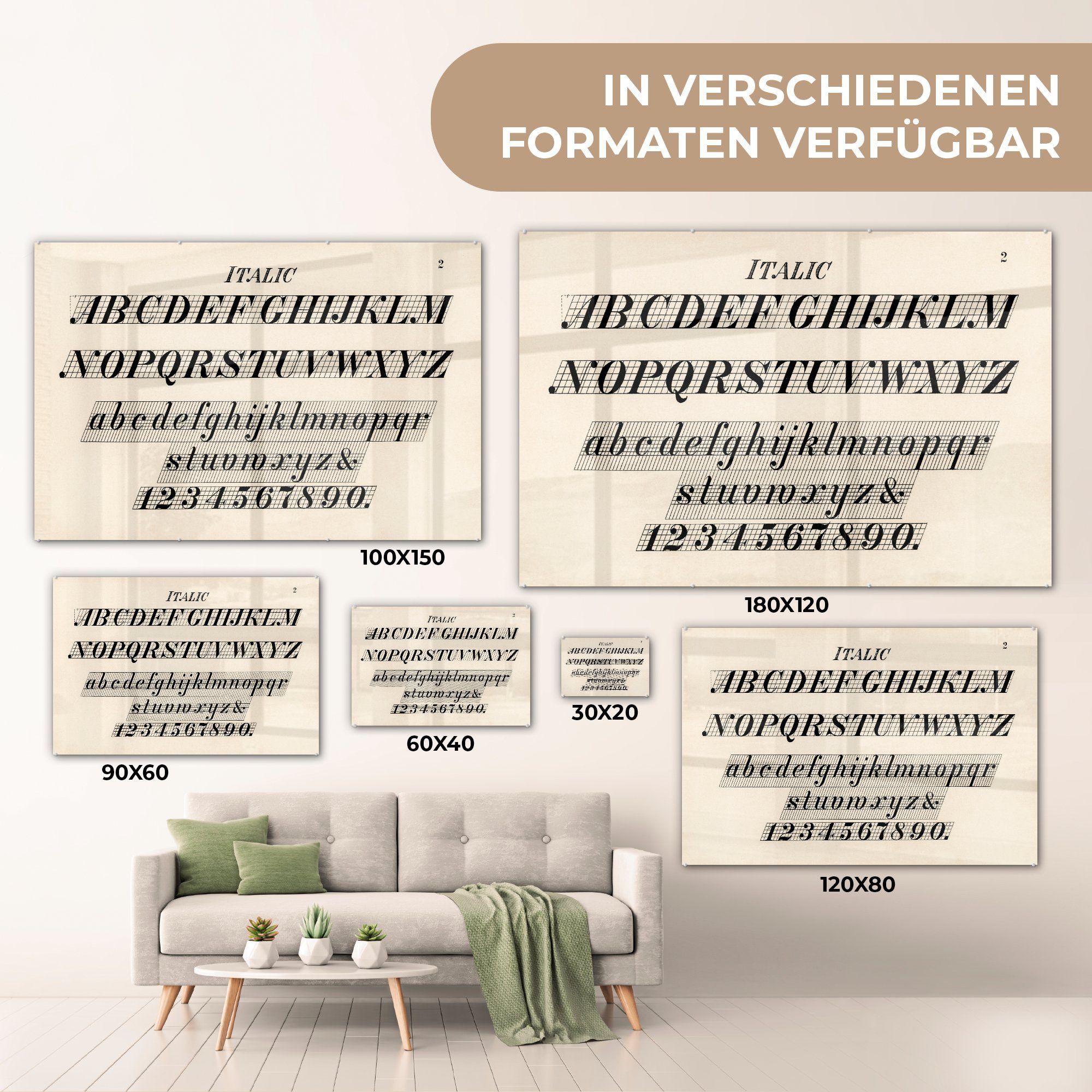 Buchstabe, Schlafzimmer St), (1 Acrylglasbilder - & MuchoWow Gestaltung Alphabet - Acrylglasbild Wohnzimmer