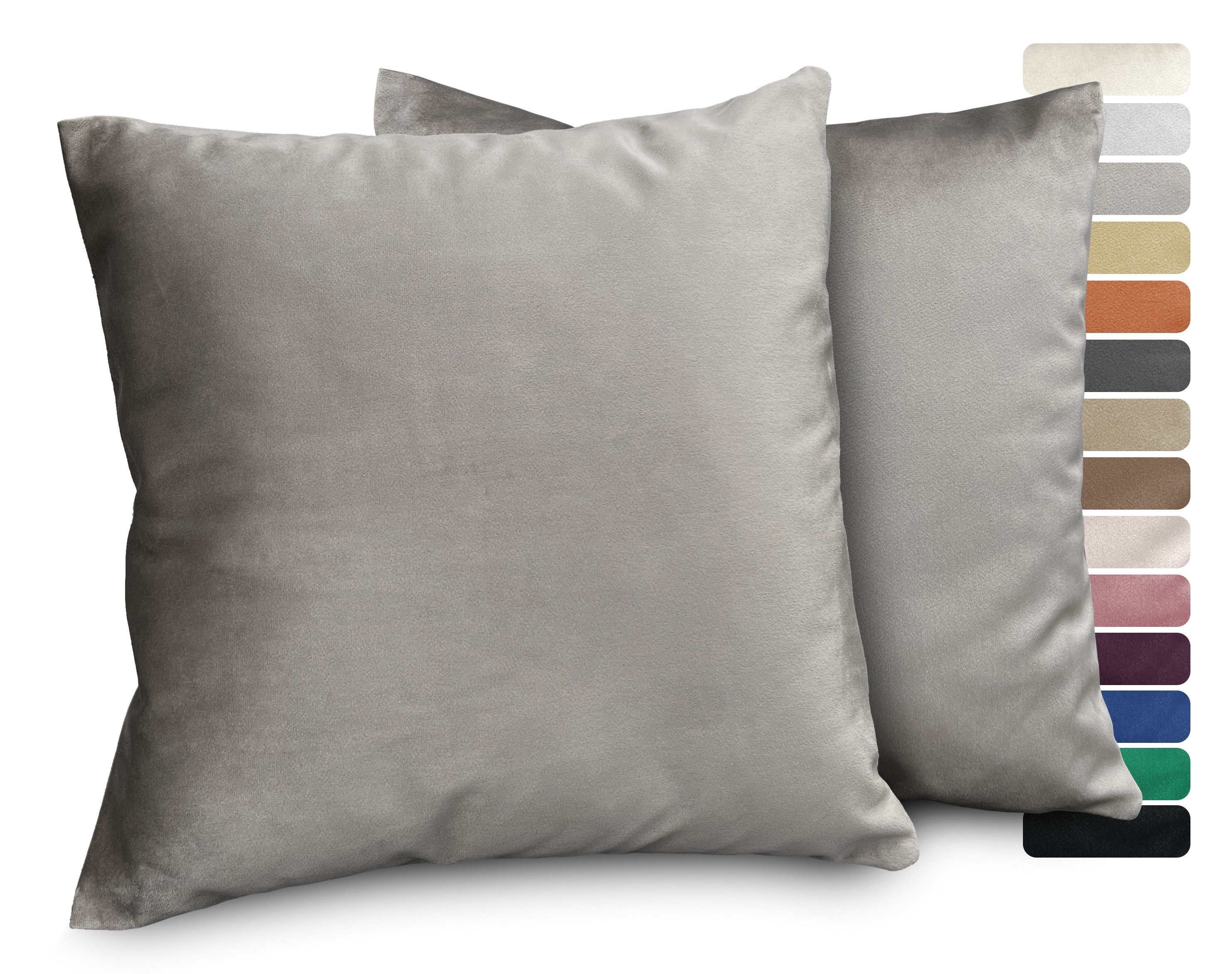 Beautex Kissenhüllen Samt Kissenhüllen 2er Set, Premium Kissenbezug, Sofa- und Dekokissen, (2 Stück)