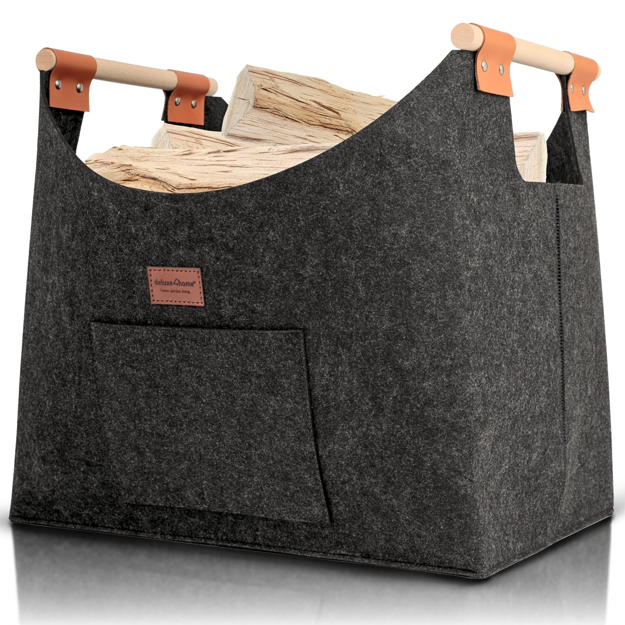 deluxe4home Kaminholzkorb Holzkorb XXL für Kaminholz 57L I Feuerholzkorb au günstig online kaufen