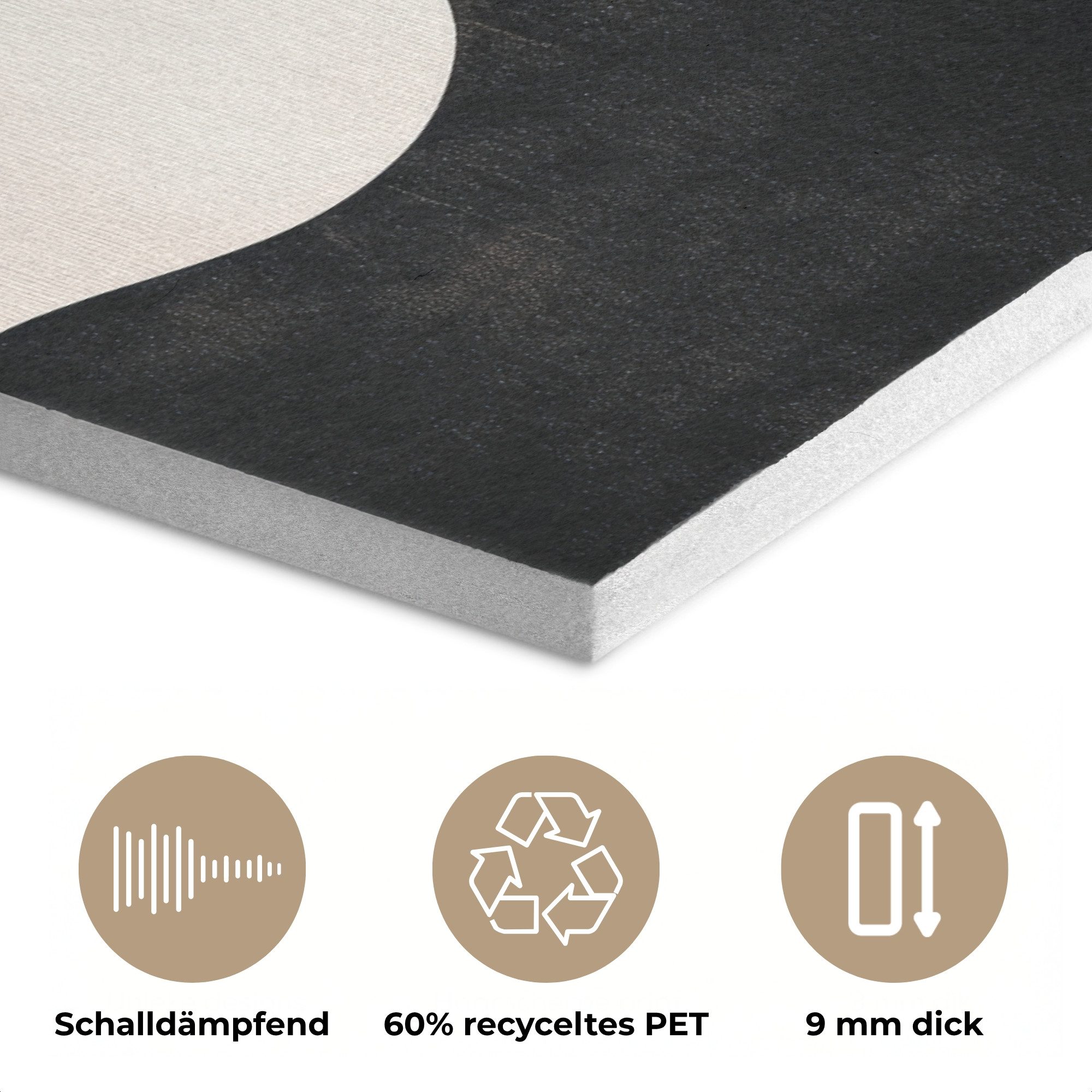 MuchoWow Gemälde Abstrakt - Japandi - Beige - Modern, Fotodruck (1 St), Akustikpaneele, Wandpaneele, Schalldämmung, Akustikbilder 30x40 cm