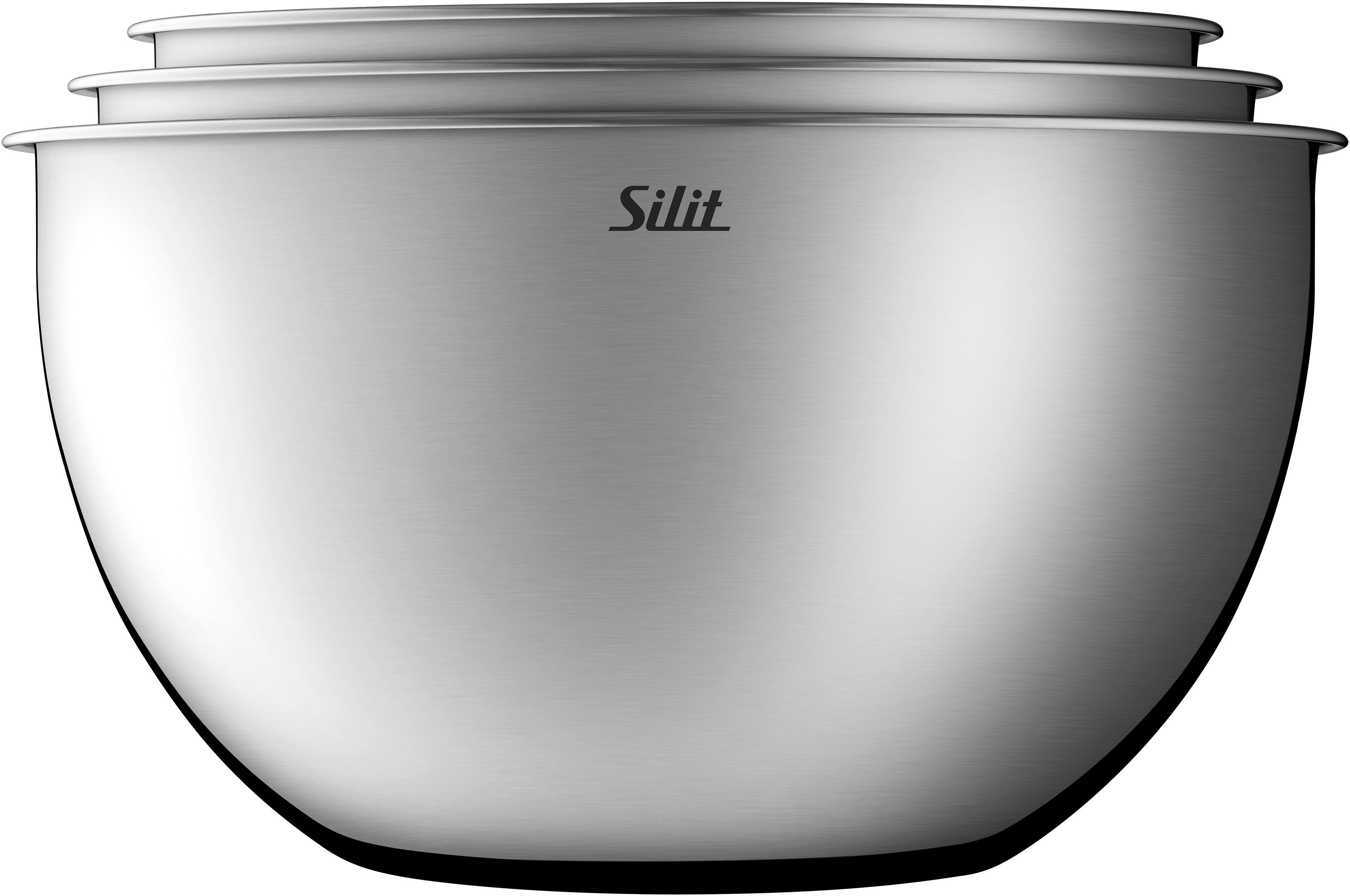 Silit Schüssel Silit, Edelstahl 18/10, (Set, 3-tlg), 360° Schüttrand, stapelbare Aufbewahrung, spülmaschinengeeignet