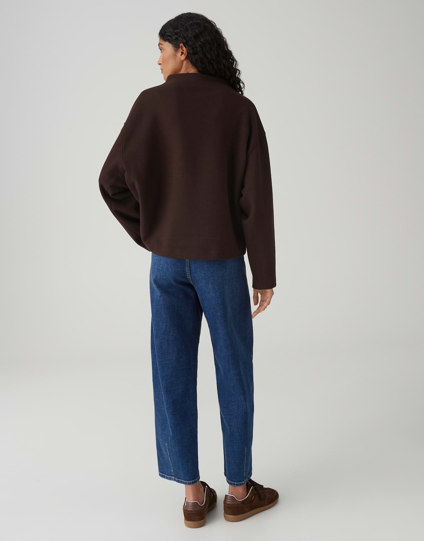 OPUS Sweatshirt GARIANE mit variablen Ärmeldesign Weite Passform, schmal zulaufend, überschnittene Schulter, Funnel Neck