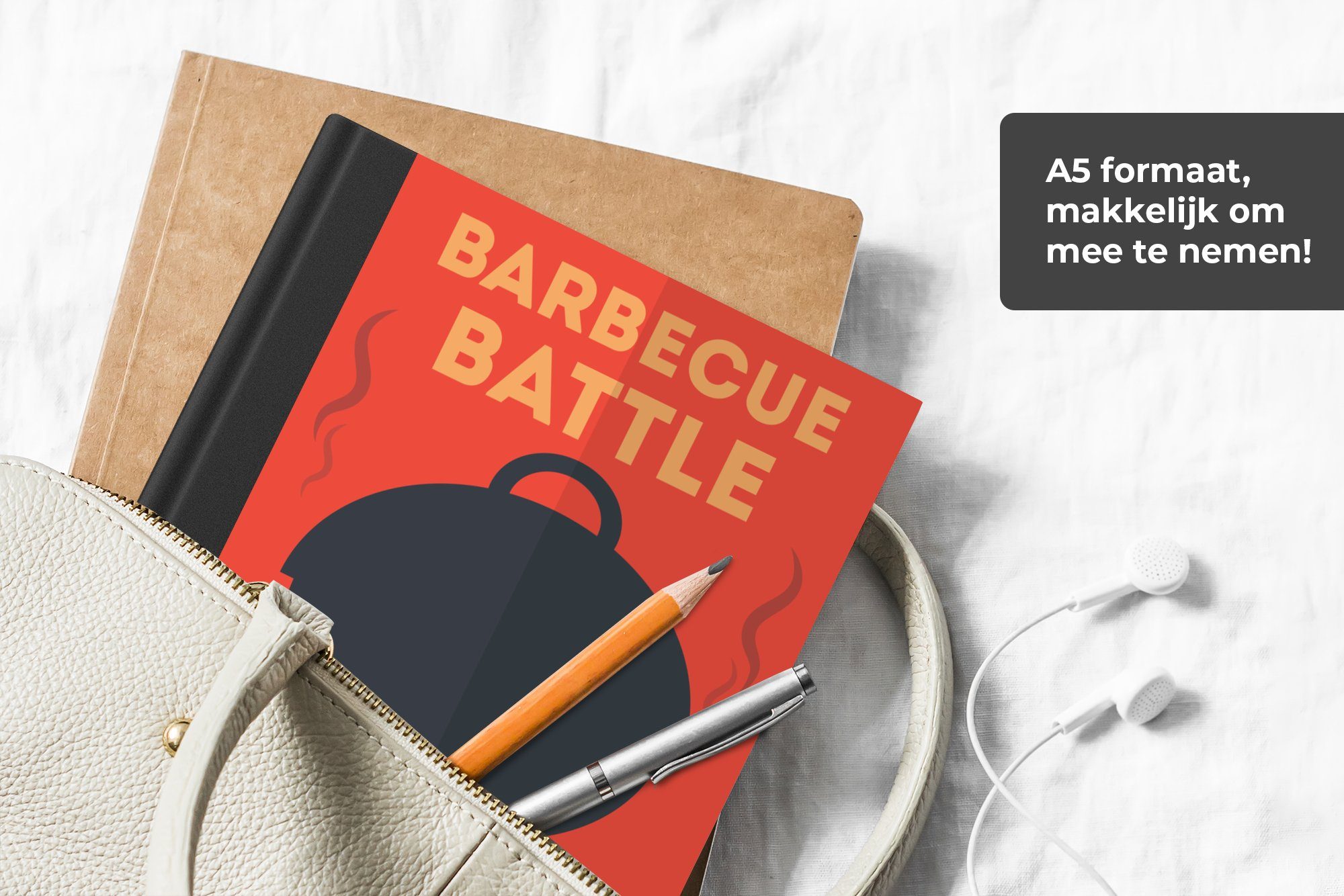 Tagebuch, 98 mit "Barbecue Haushaltsbuch Merkzettel, A5, dem Notizheft, Barbecue-Illustration Notizbuch Journal, MuchoWow Battle"., Seiten, Zitat