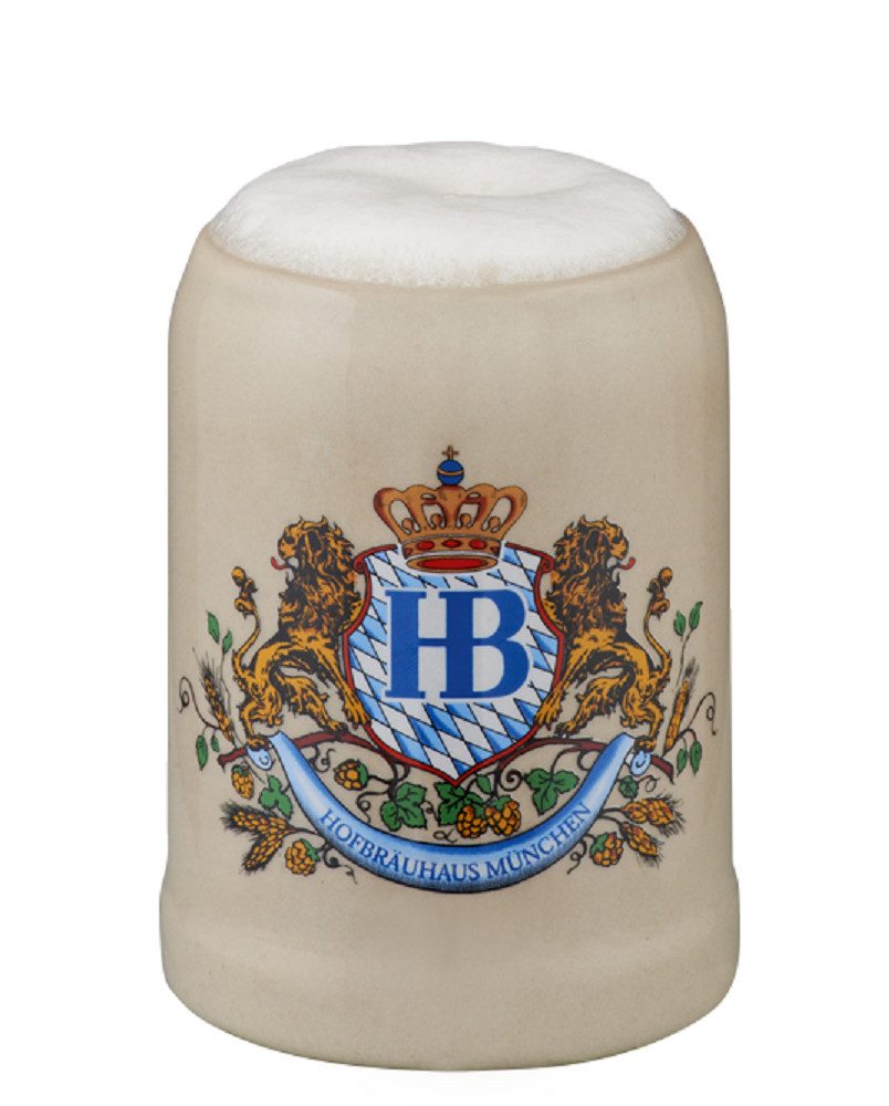 Hofbräuhaus München Bierkrug Steinkrug "Löwendekor", verschiedene Ausführungen, Steinzeug, Steinzeug