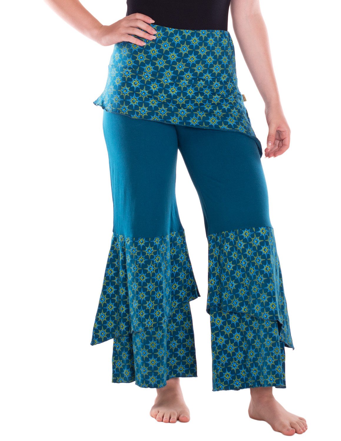 Jerseyhose Schlaghose Zipfelhose Hippie Hose Sommerhose aus Jersey bedruckt