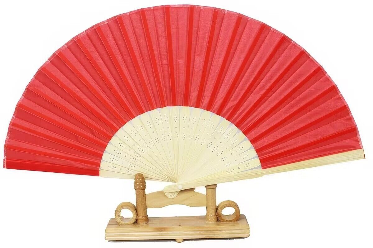 Yudu Handfächer 2 stück Seidenstoff Веера Handfächer Lichteffekte Bambus glatt