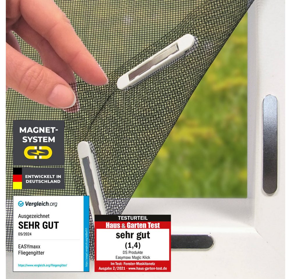 Thumbnail - EASYmaxx Insektenschutz-Fensterrahmen Insektenschutzgitter 110 x 130 cm mit Magnetbefestigung, (1-St), Schutz gegen Mück...