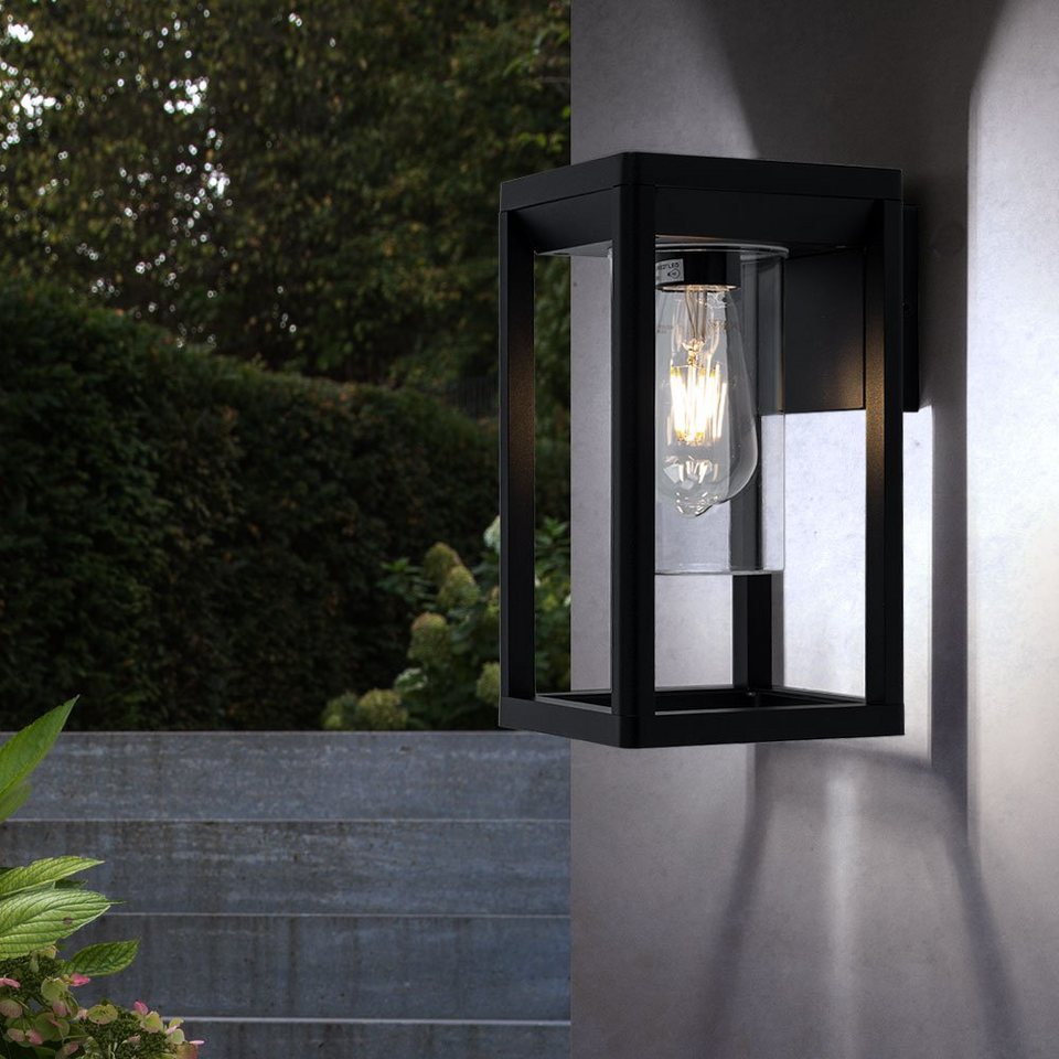 LED 10 W Wand Fassaden Lampe Außen Leuchte Glas Garten Landhaus Stil Strahler 
