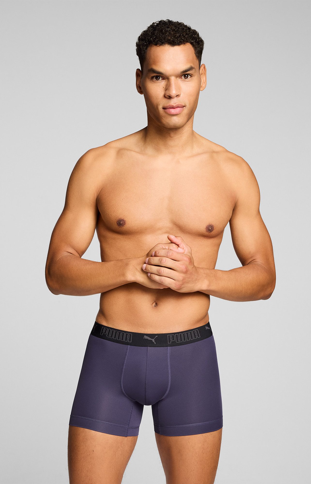 PUMA Boxershorts PUMA MEN SPORT MICROFIBER BOXERS 2P (2er Pack) mit Logo-Bund