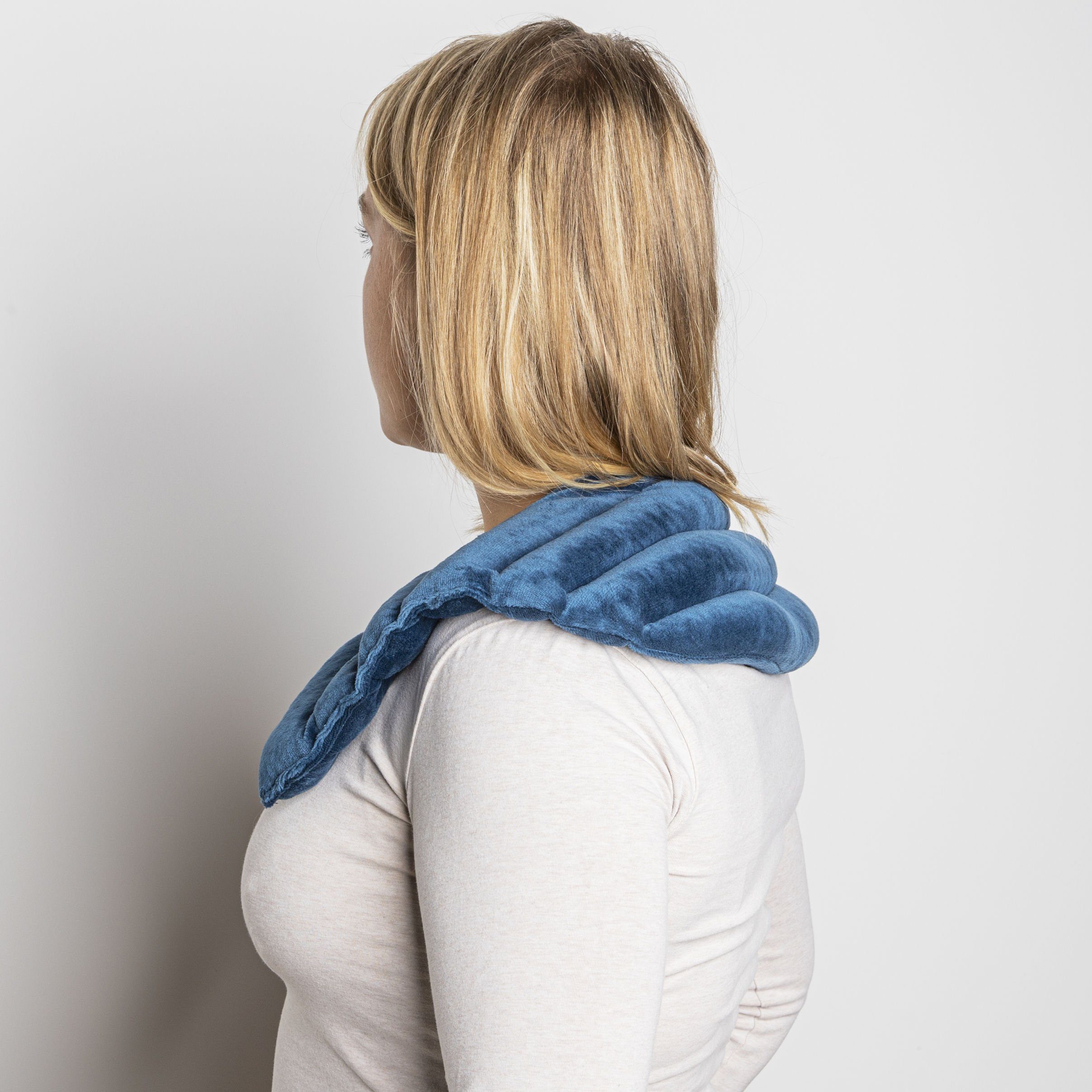 Spetebo Wärmekissen Nacken Wärmekissen in blau - 42 x 30 cm, (Packung, 1-tlg), Körnerkissen für die Mikrowelle