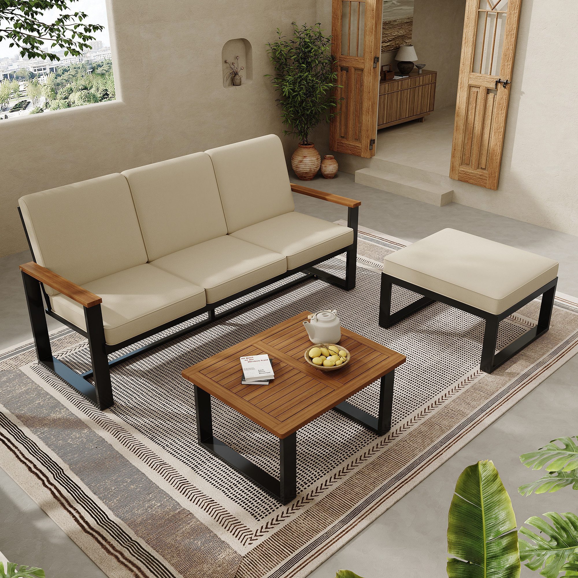HAUSS SPOLE Gartenlounge-Set Gartenmöbel-Set mit Eckgarnitur, günstig online kaufen