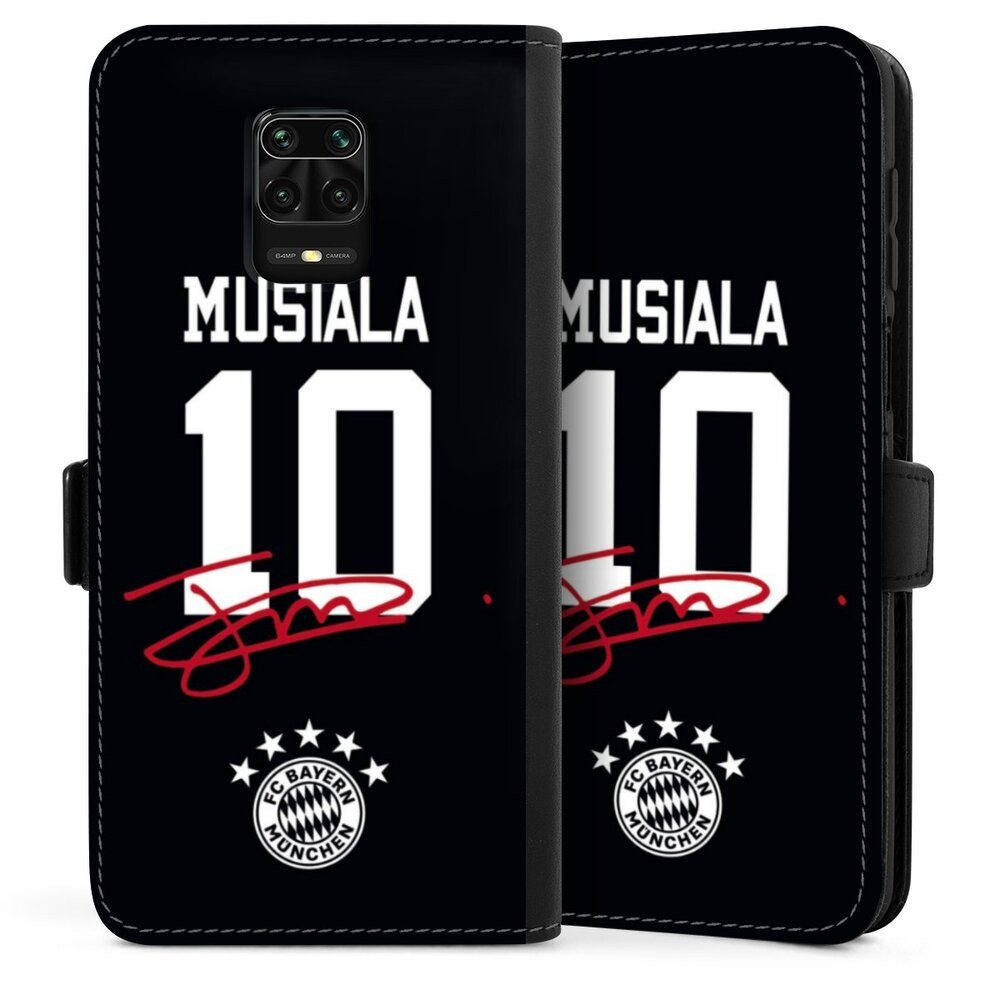 DeinDesign Handyhülle FC Bayern München Jamal Musiala FCB Musiala 10, Xiaomi Redmi Note 9s Hülle Handy Flip Case Wallet Cover