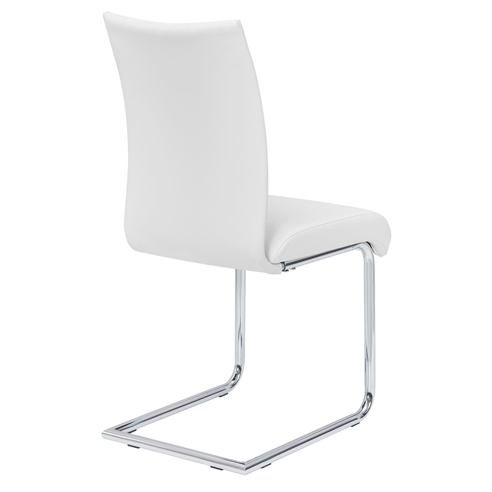 IDIMEX Esszimmerstuhl ALADINO (4 St), Schwingstuhl mit Kunstlederbezug, Metallgestell in chrom weiß