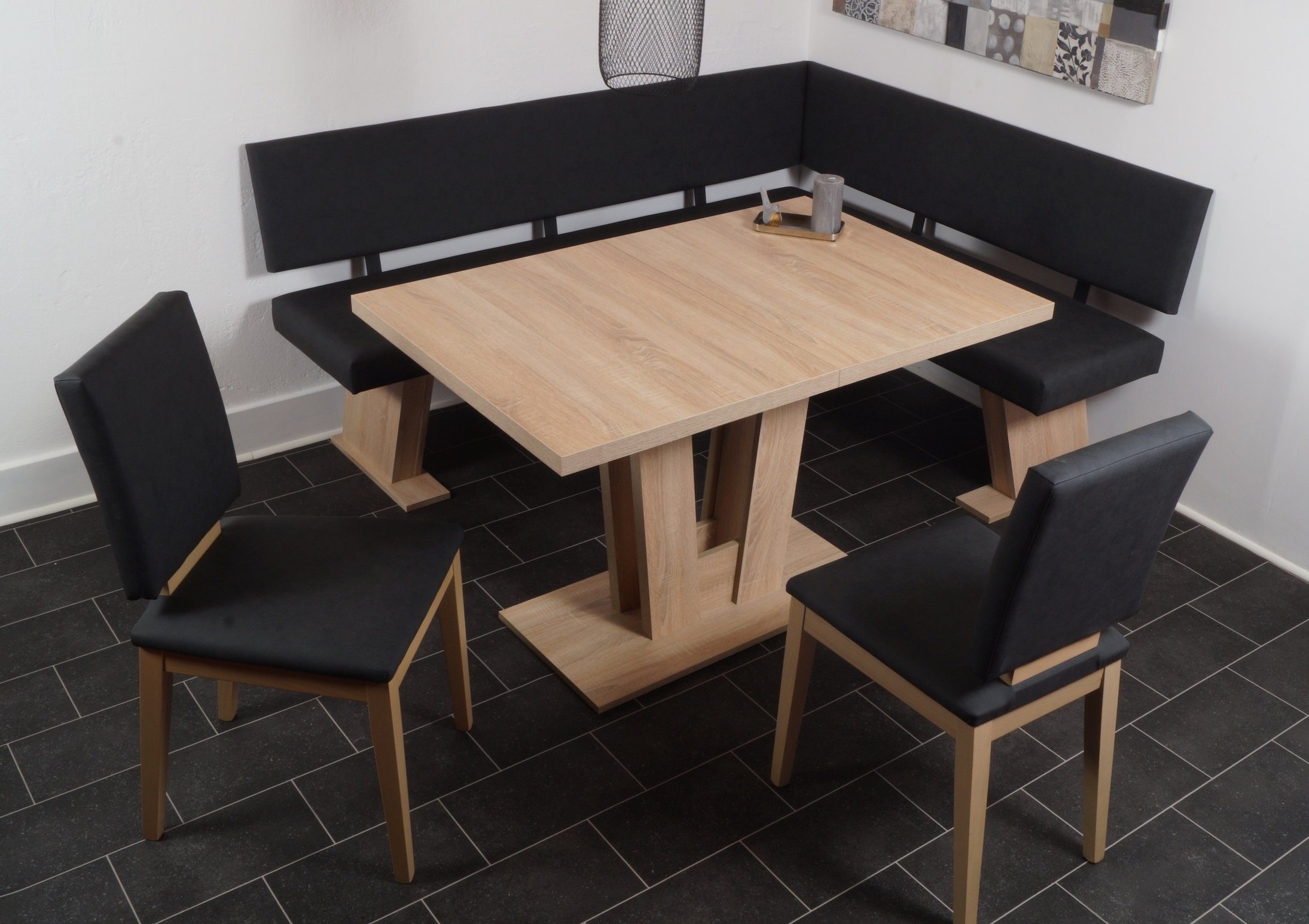 Stolebaenk Eckbankgruppe Varese MAVEAR, (1x Eckbank, 1x Tisch, 2x Stuhl), Sitz und Rücken Bezüge frei von allergisierenden Farbstoffen, Essecke, Sitzecke