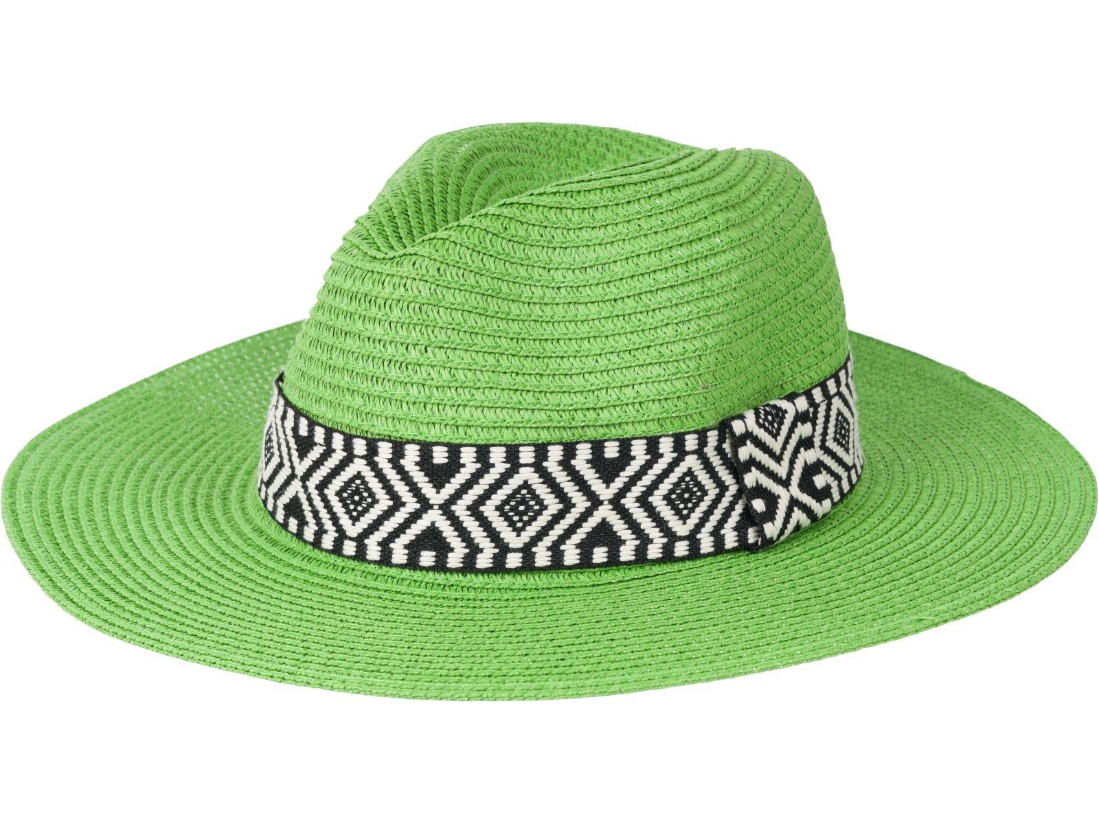 styleBREAKER Sonnenhut Panama Strohhut Hutband Azteken Muster (1-St)