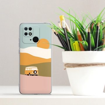 DeinDesign Handyhülle Retro Landschaft bunt Van Minimal, Xiaomi Redmi 10C Silikon Hülle Bumper Case Handy Schutzhülle