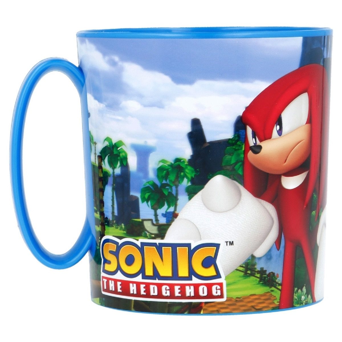 Sonic The Hedgehog Becher - Mikrowellengeeigneter Kunststoffbecher 390 ml – für Kinder, 1-tlg., robustes Material, perfekt für Kinderhände