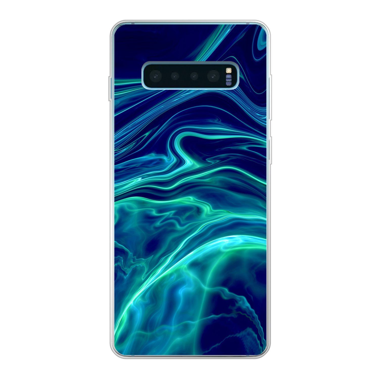 MuchoWow Handyhülle Abstrakt - Wellen - Design, Phone Case, Handyhülle Samsung Galaxy S10 Lite, Silikon, Schutzhülle