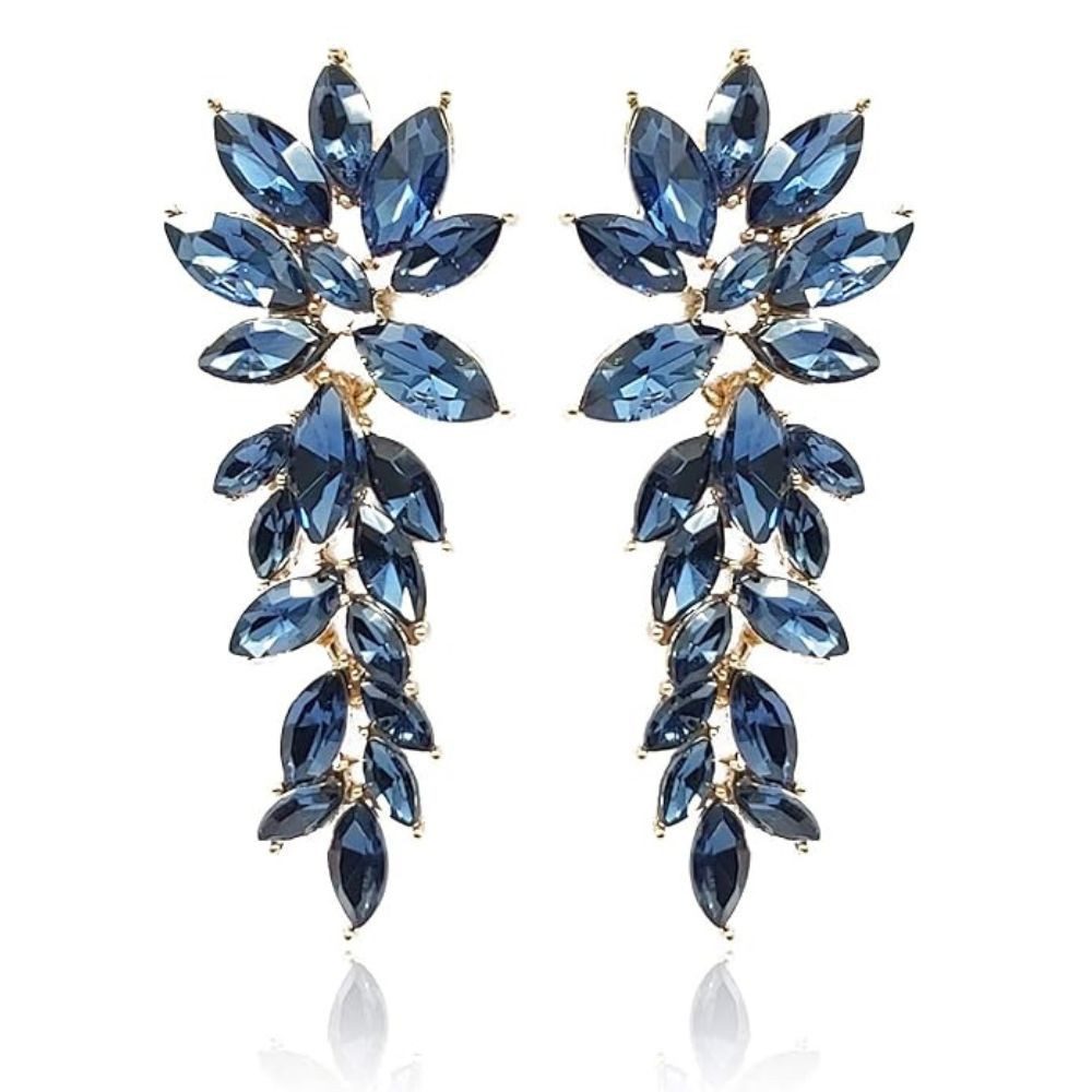 YouBella Ohrhänger-Set Kristalltropfen und Dangler Ohrringe Für Frauen & Mädchen (Inhalt der Packung: Paar Ohrringe x 1, Perfekt für besondere Anlässe & Office Wear), Vergoldet Modische künstliche Schmuck