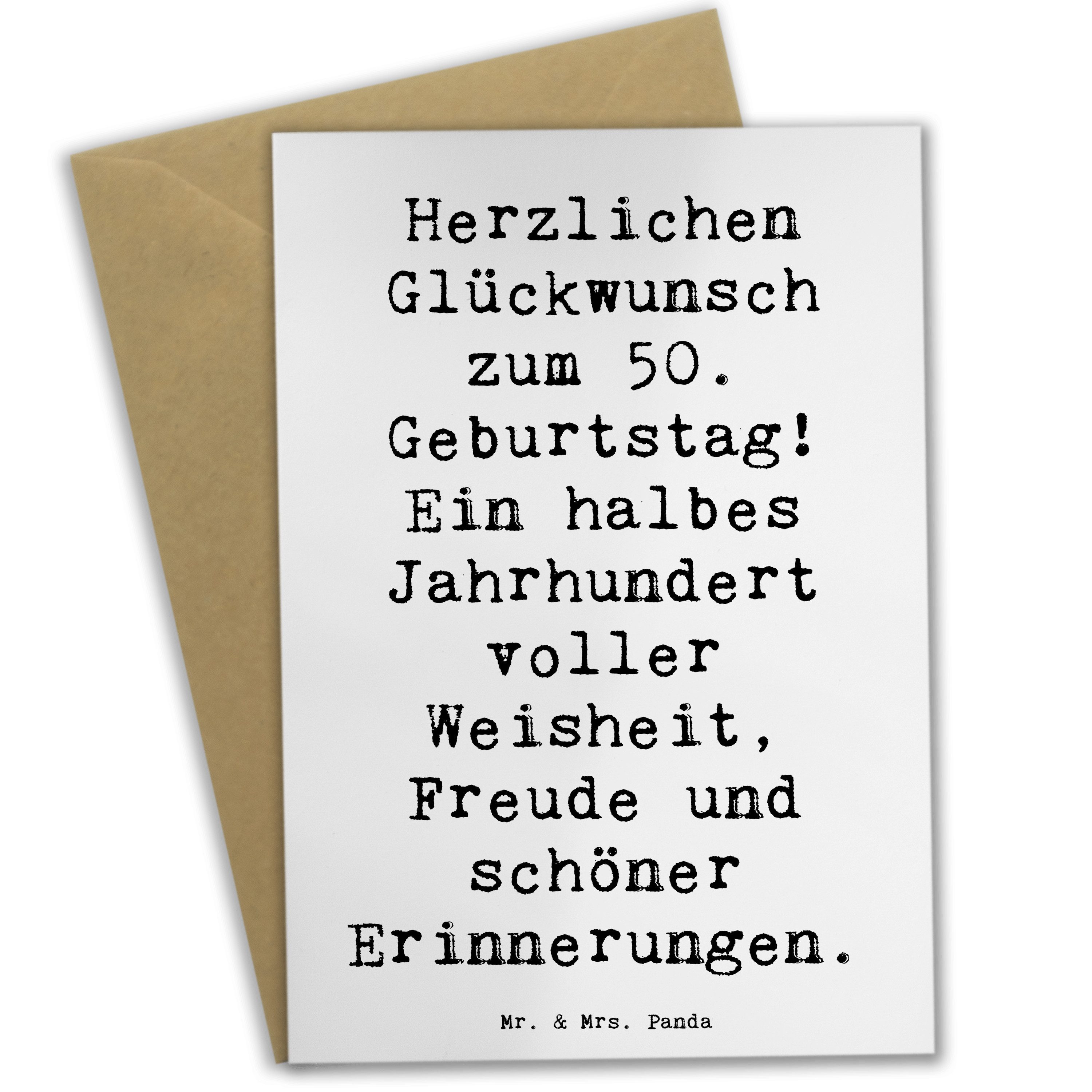 Grußkarte Spruch 50. Geburtstag - Weiß - Geschenk, Geburtstagsgeschenk, Glückwu