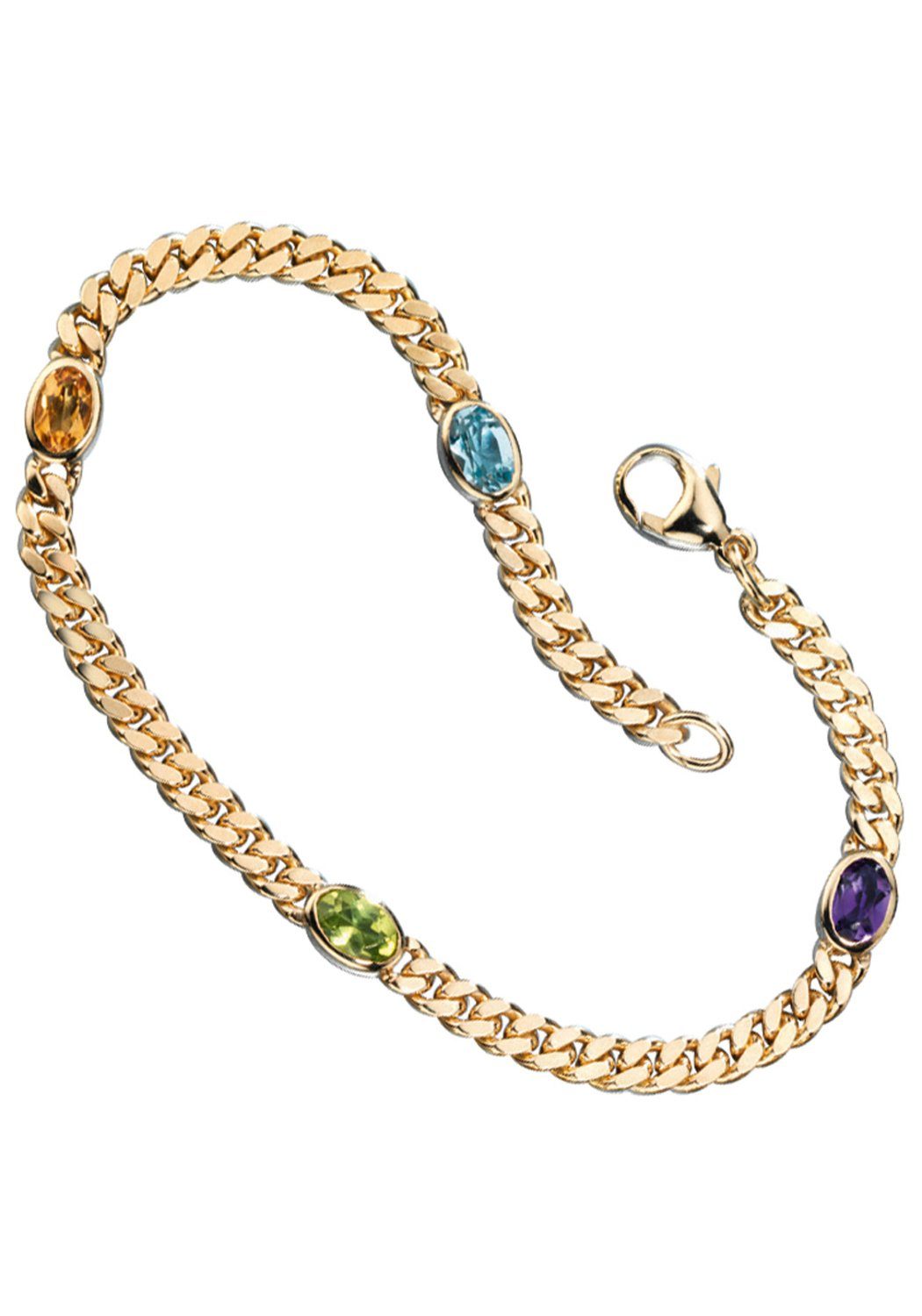JOBO Goldarmband, 585 Gold Amethyst Aquamarin günstig online kaufen