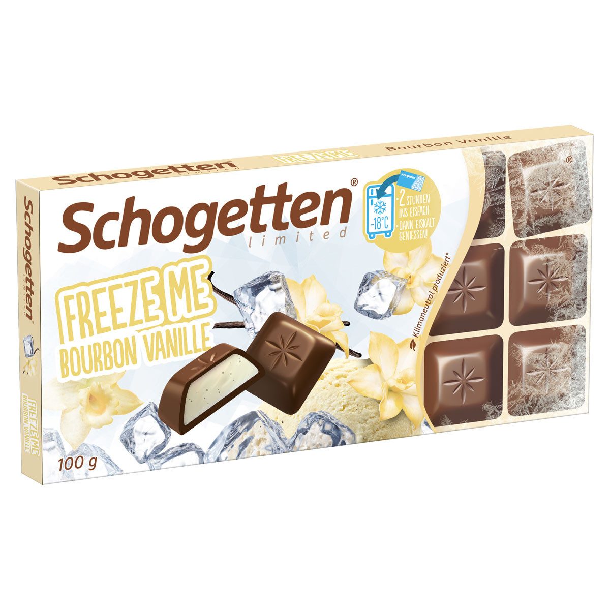 Schogetten Schokolade, Schogetten Freeze Me Bourbon Vanille Vollmilchschokolade 100g