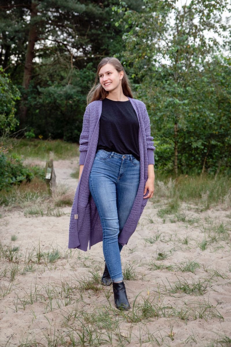 Knit Factory Strickjacke Jaida Strickjacken 40/42 Glatt Anthrazit (1-tlg) modern Strickware Strickartikel Strickmode