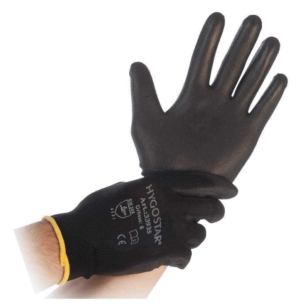 Franz Mensch Arbeitshandschuh-Set Arbeitshandschuhe Black Ace schwarz Größe XS 12 Paar