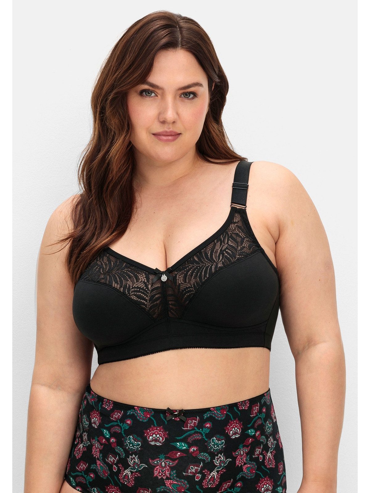 Sheego Bügelloser BH Große Größen mit Spitze und wattierten Cups