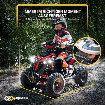 Actionbikes Motors Elektro-Kinderquad Mini Kinder Elektroquad Reneblade 1000 W 48 V, Pocket Quad - Safety Touch - gelochte Scheibenbremse - bis 25 km/h