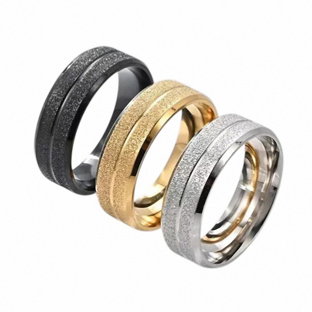 Taffstyle Fingerring Edelstahl Ring Matt Diamantiert sandgestrahlt mit Nut günstig online kaufen