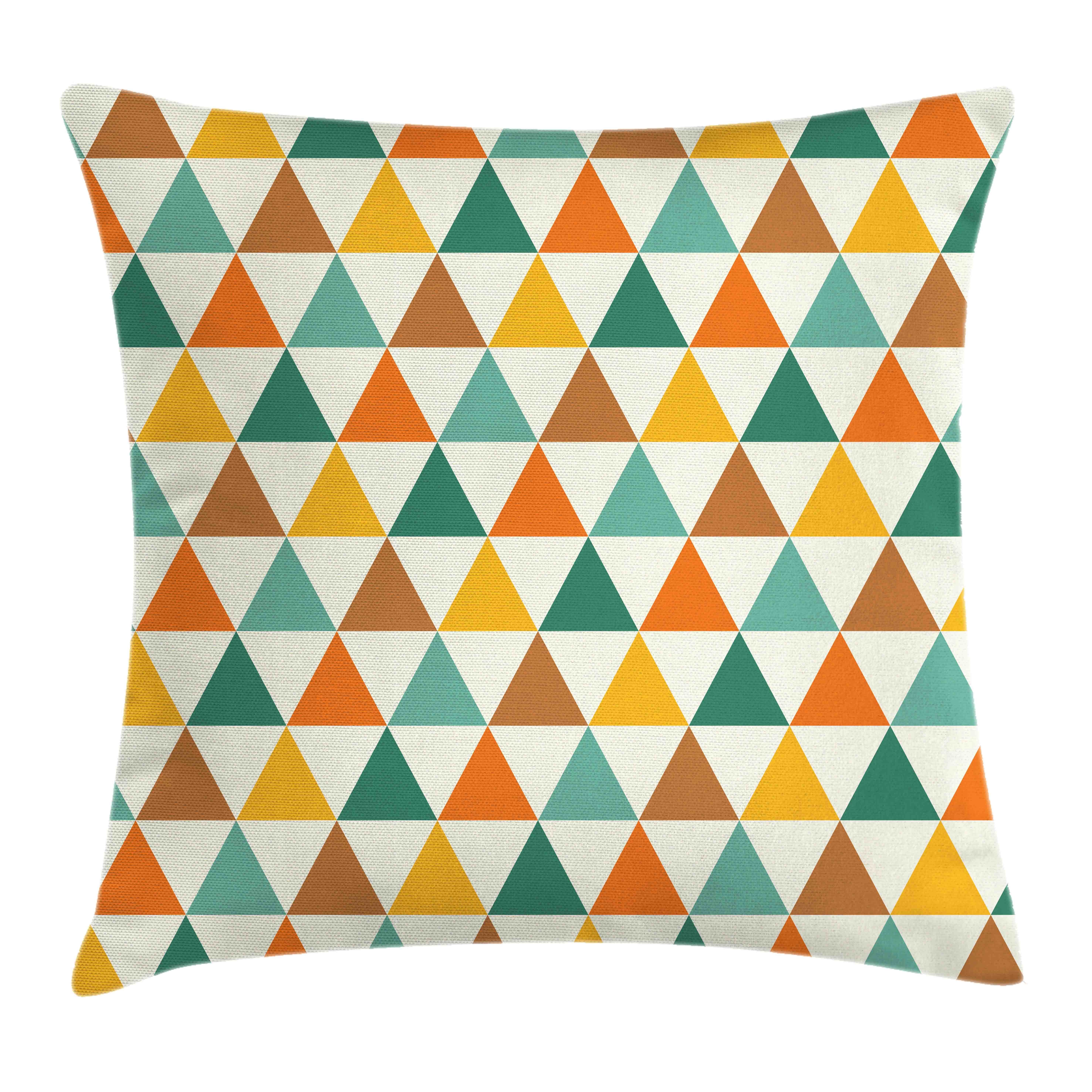 Beidseitiger Farbfesten mit Stück), Geometrisch Kissenhülle Triangles Reißverschluss mit Farben Wiederholung Retro (1 Kissenbezüge Die Druck, Abakuhaus Waschbar Klaren