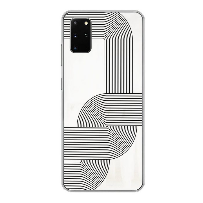 MuchoWow Handyhülle Kunst - Schwarz - Weiß - Linie Phone Case Handyhülle Samsung Galaxy S20 Plus Silikon Schutzhülle