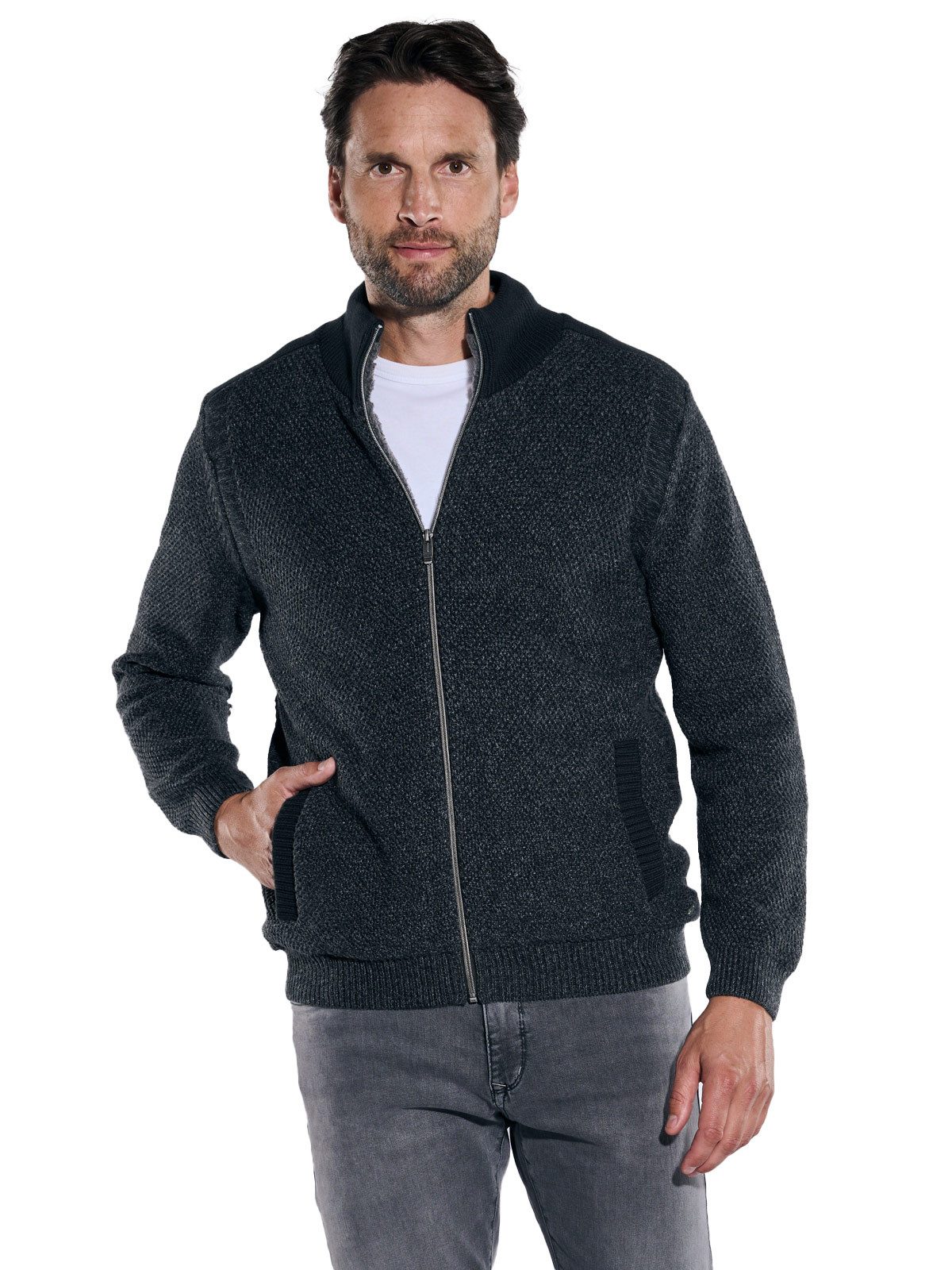 Engbers Strickjacke Herren Strickjacke regular, Anthrazit