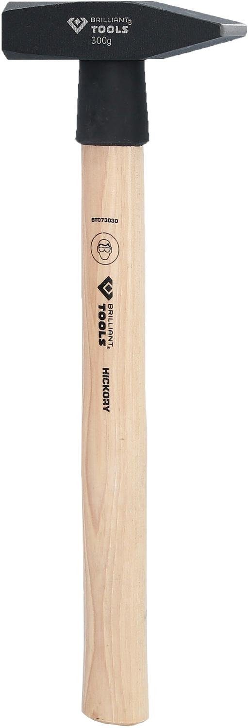 Brilliant Tools Hammer Schlosserhammer mit Hickory-Stiel, 300 g