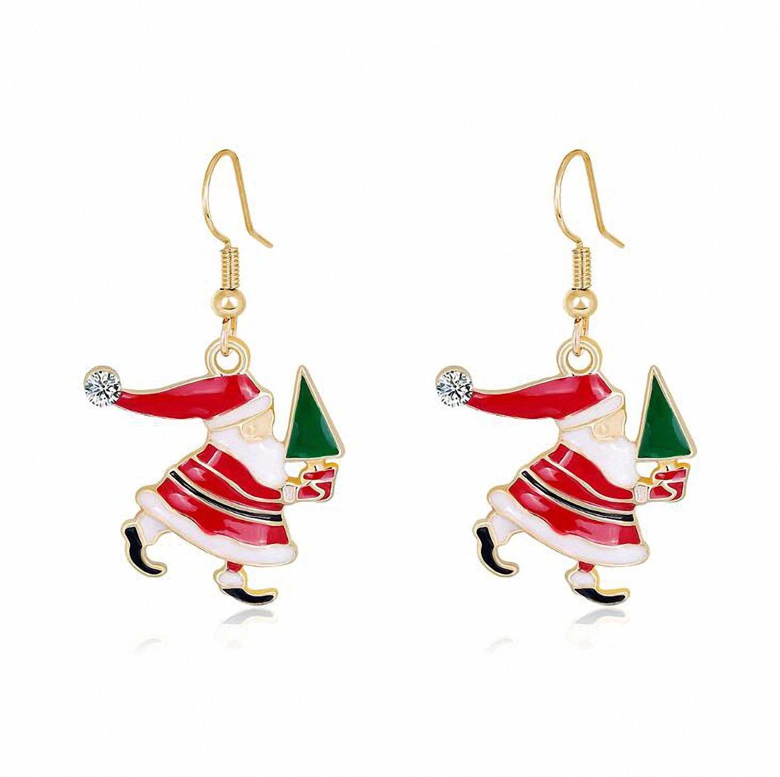 Adelia´s Paar Ohrhänger Weihnachtsschmuck Ohrhänger Weihnachtsmann, Weihnachtsschmuck