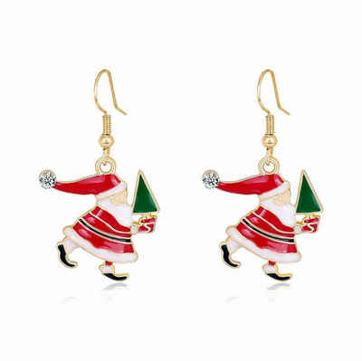 Adelia´s Paar Ohrhänger Weihnachtsschmuck Ohrhänger Weihnachtsmann, Weihnachtsschmuck
