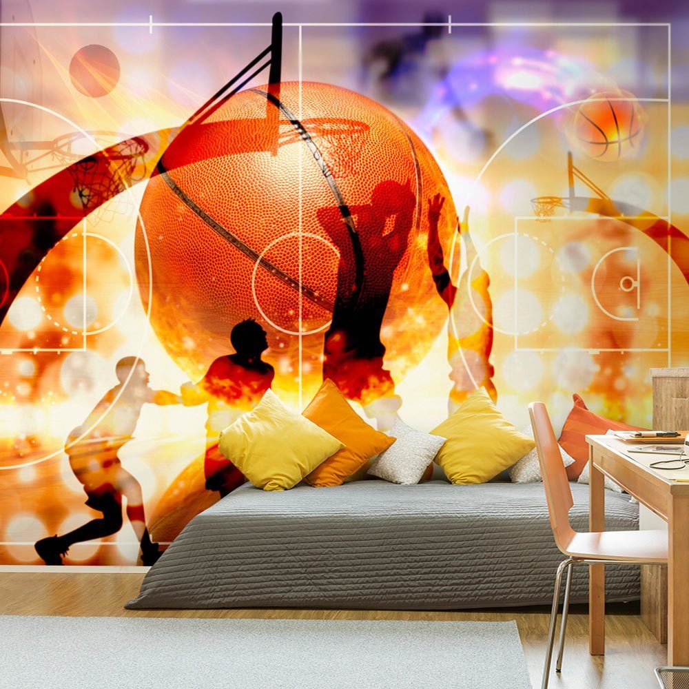 Design Vliestapete lichtbeständige 1.96x1.4 Basketball m, matt, halb-matt, Tapete KUNSTLOFT